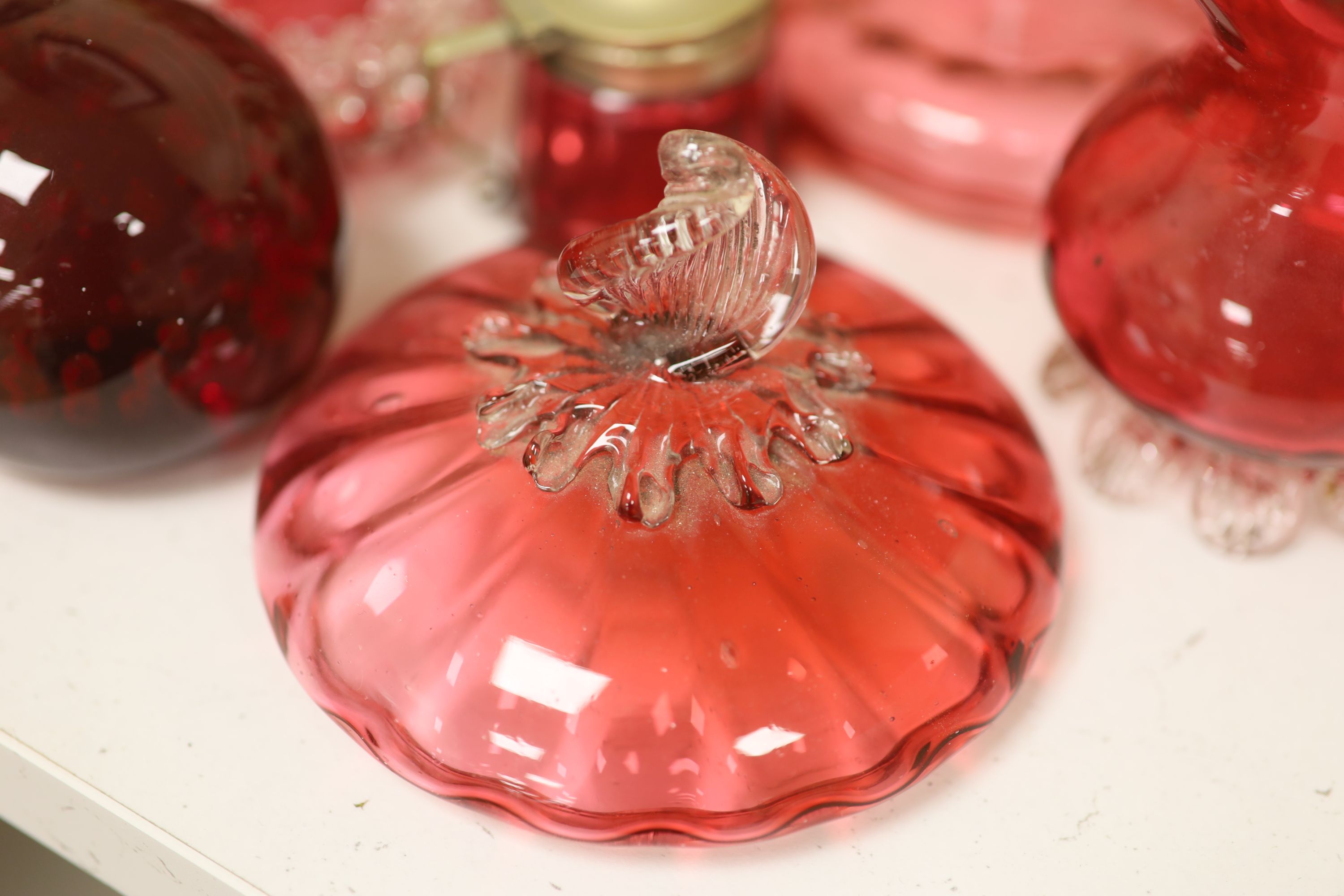 Assorted Victorian cranberry and ruby glassware